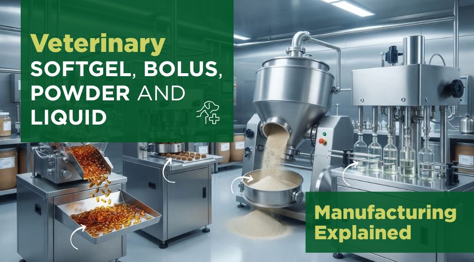 Veterinary Softgel, Bolus, Powder and Liquid Manufacturing Explained